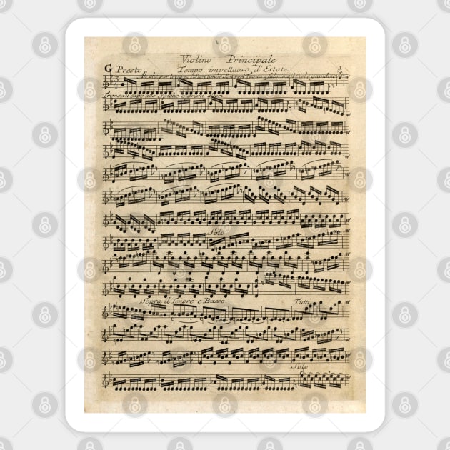 Vivaldi | Summer | Original handwritten score by Antonio Vivaldi | The four Seasons Sticker by Musical design